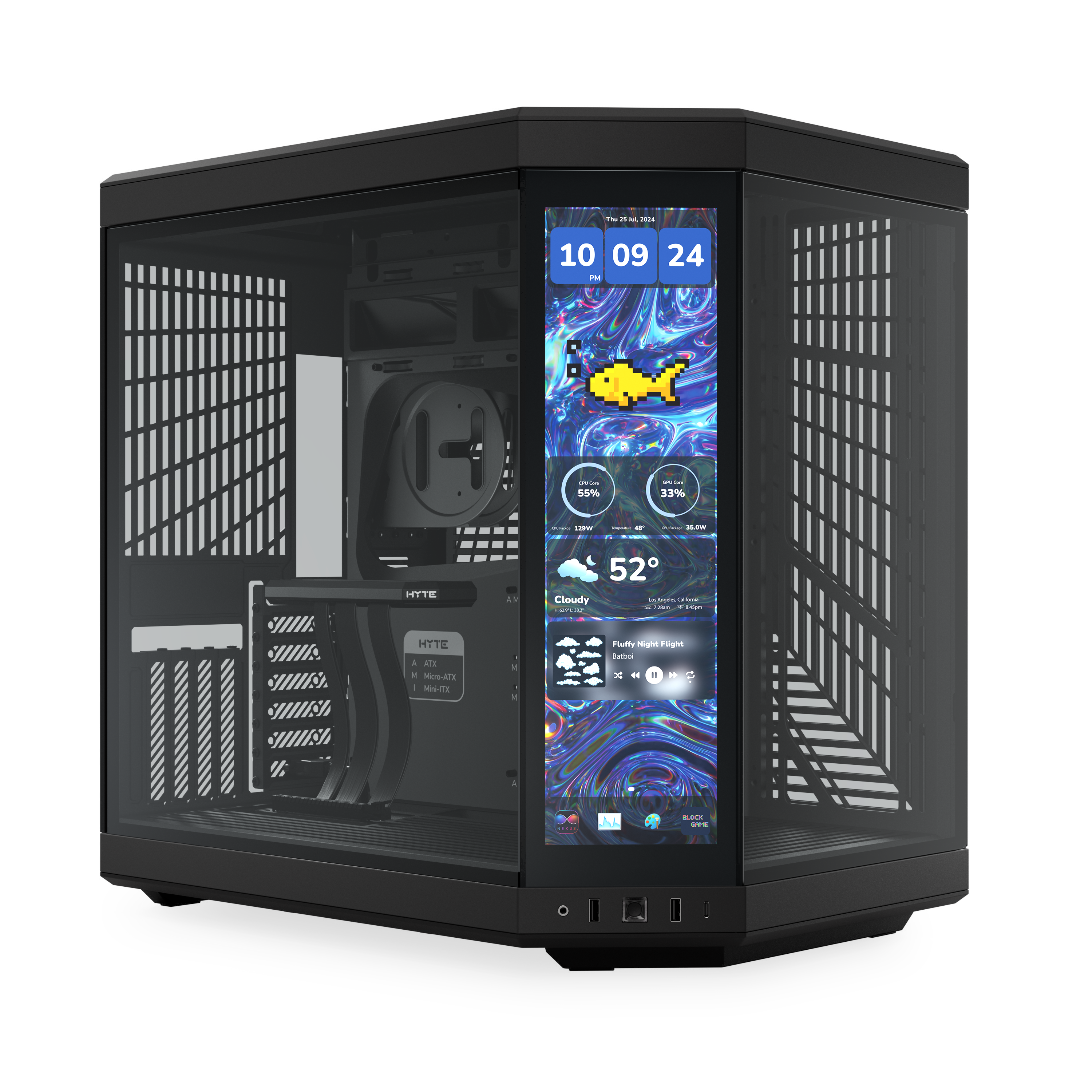 HYTE Y70 Touch Infinite - Pitch Black - Kabinet - Miditower - Sort Kabinet CS-HYTE-Y70TTI-BB