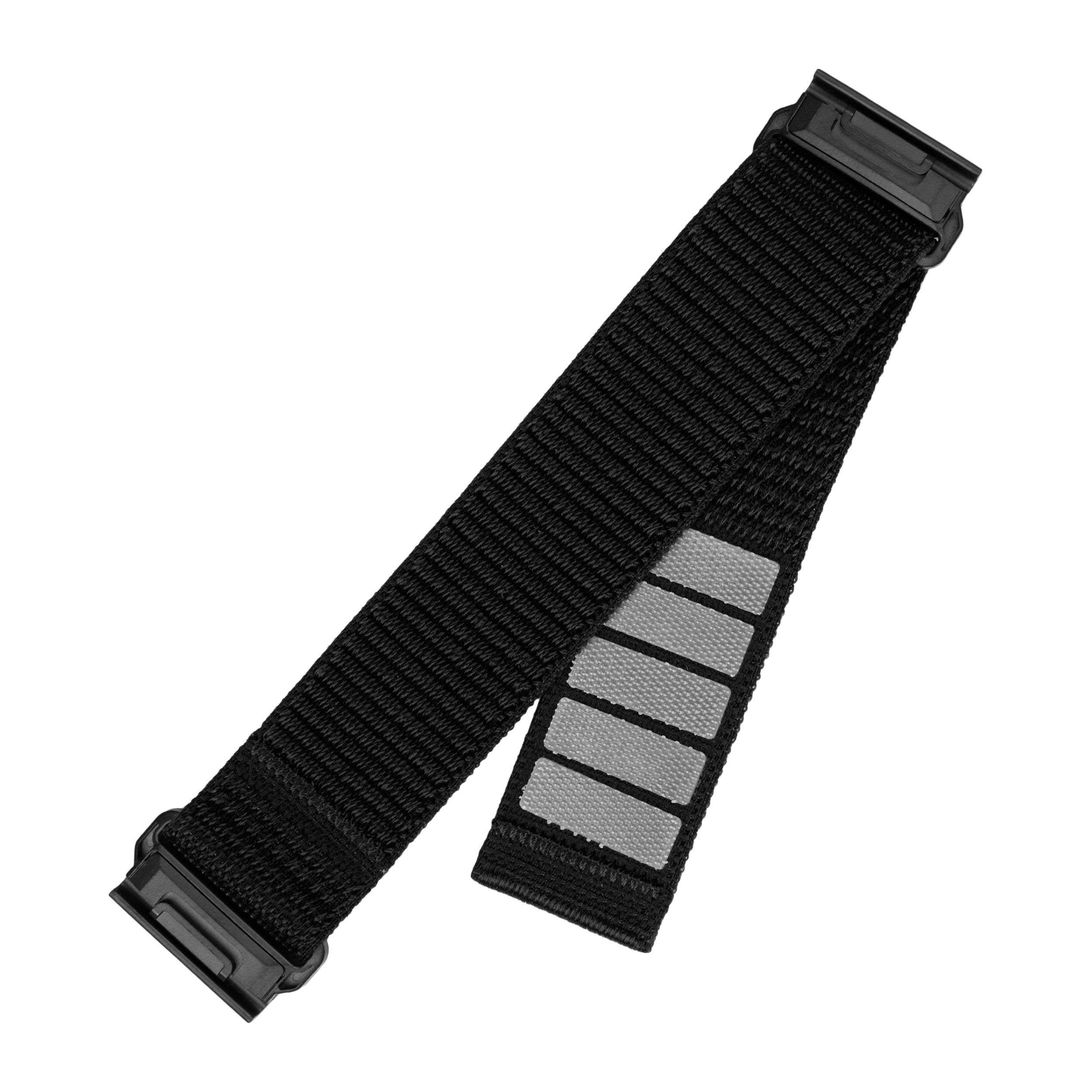 FIXED Nylon rem til Garmin QuickFit 22 mm Sort Smartwatch Tilbehør FIXNST2-QF22MM-BK