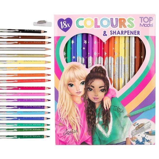 Topmodel 18 Colouring Pencilswith sharpener Kreativt Legetøj 0612215