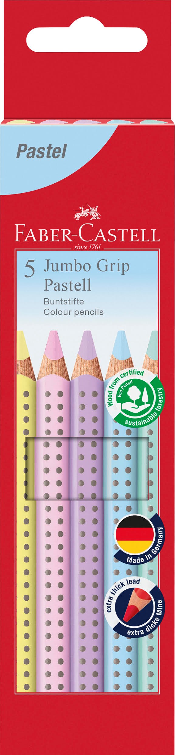 Faber-Castell Jumbo Grip pastel 5 ass Tegneværktøj Farvet blyant 110991