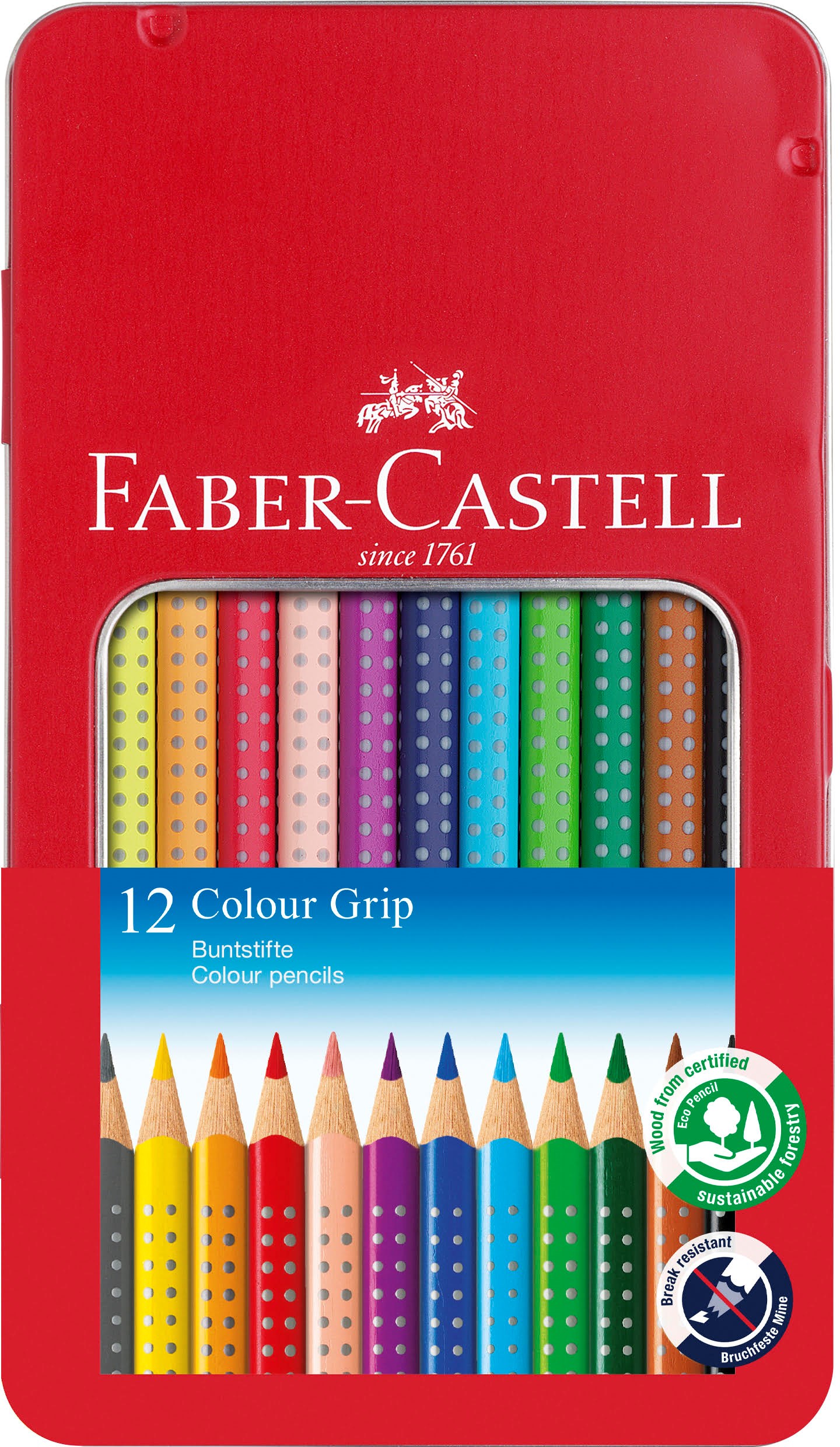 Faber-Castell Grip 2001 12 stk. Tin Tegneværktøj Farvet blyant 112413