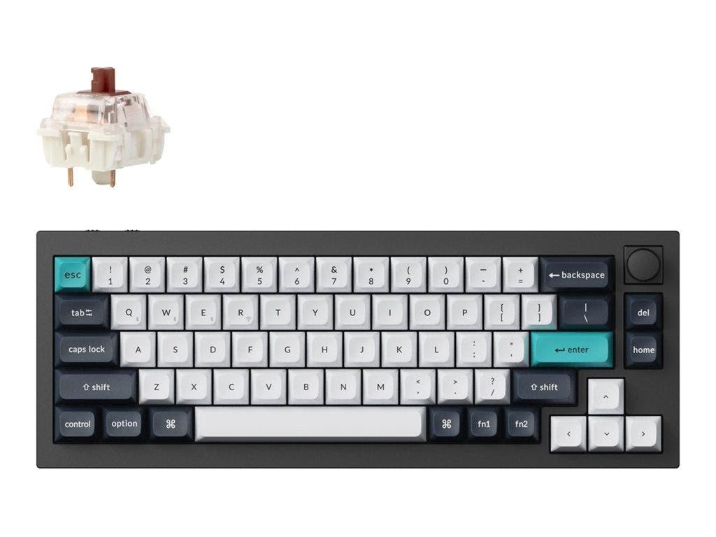 Keychron Q2 MAX - Knob Wireless Tri-Mode QMK/VIA - Gateron Jupiter Brown - Gaming Tastatur - Uden Numpad - Nordisk - Sort Tastatur Q2M-M3-BO