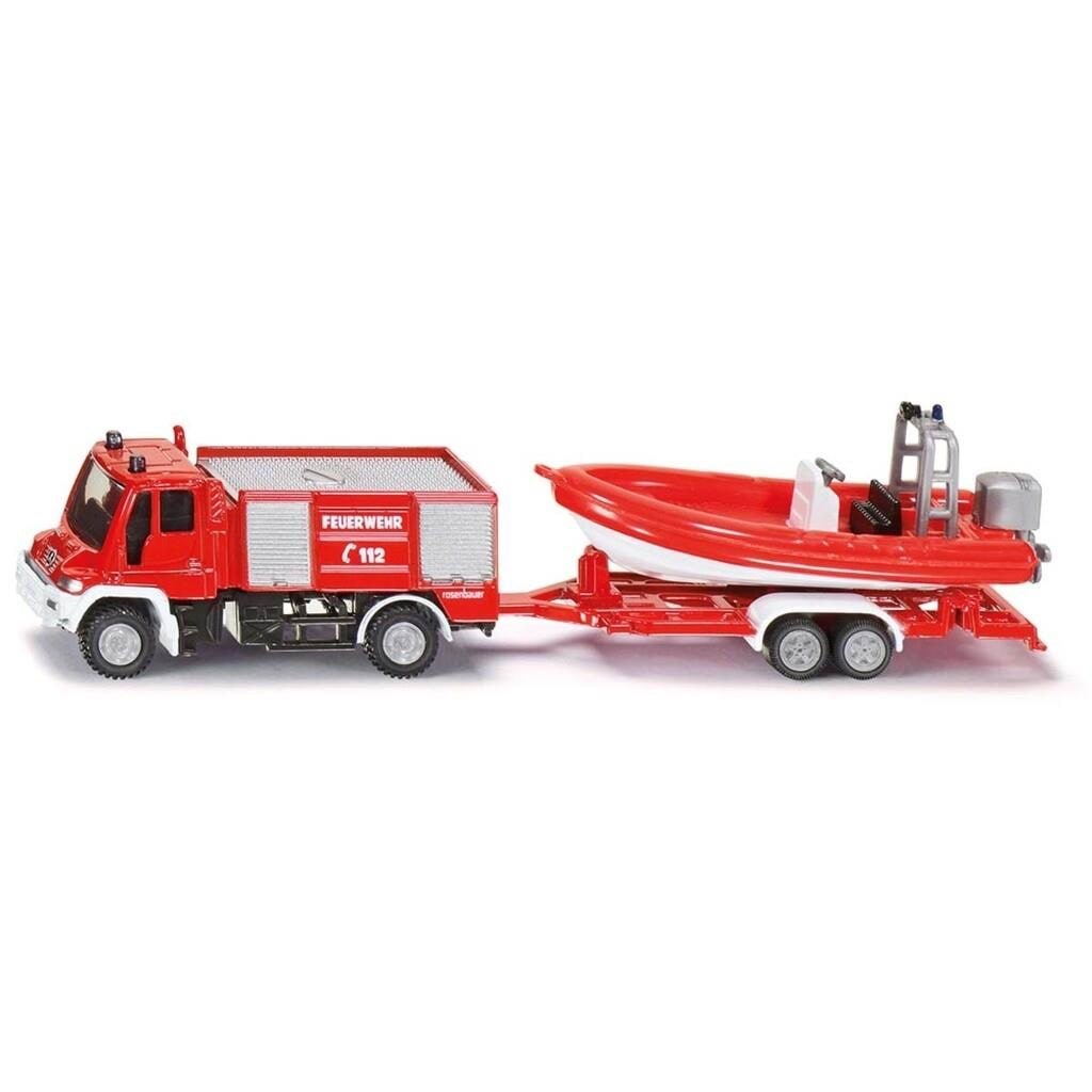 SIKU Unimog Brandbil med Båd Legetøjsbil 313-1636