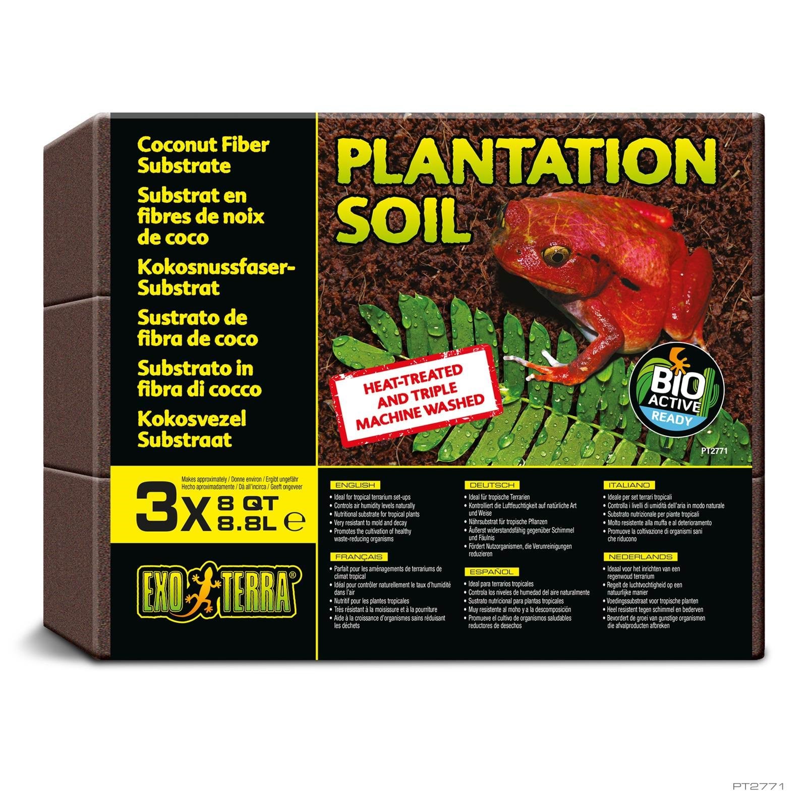 EXO TERRA Plantation Soil 650 g. 3-pak Krybdyr Terrarieindretning Dekoration HPT2771