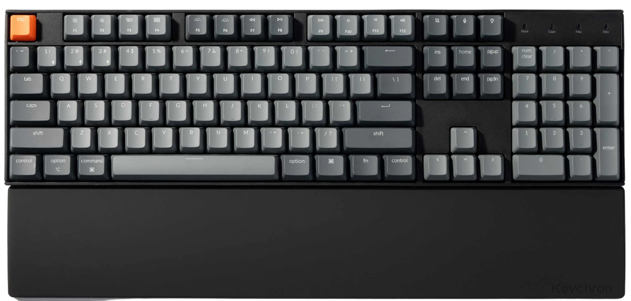 Keychron Silicone Palmrest K10 series / C2 series - Håndledsstøtte - Sort