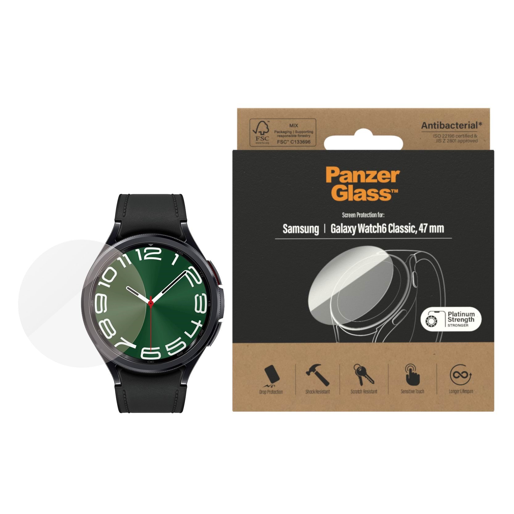 PanzerGlass Screen Protector Samsung Galaxy Watch 6 Classic | 47mm Smartwatch Tilbehør PANZER3684