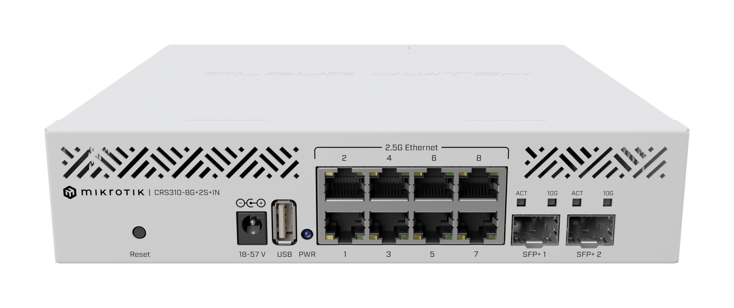 MikroTik CRS310-8G+2S+IN 10-Port Switch (2x SFP+ 10G / 8x 2.5G RJ45) Switch