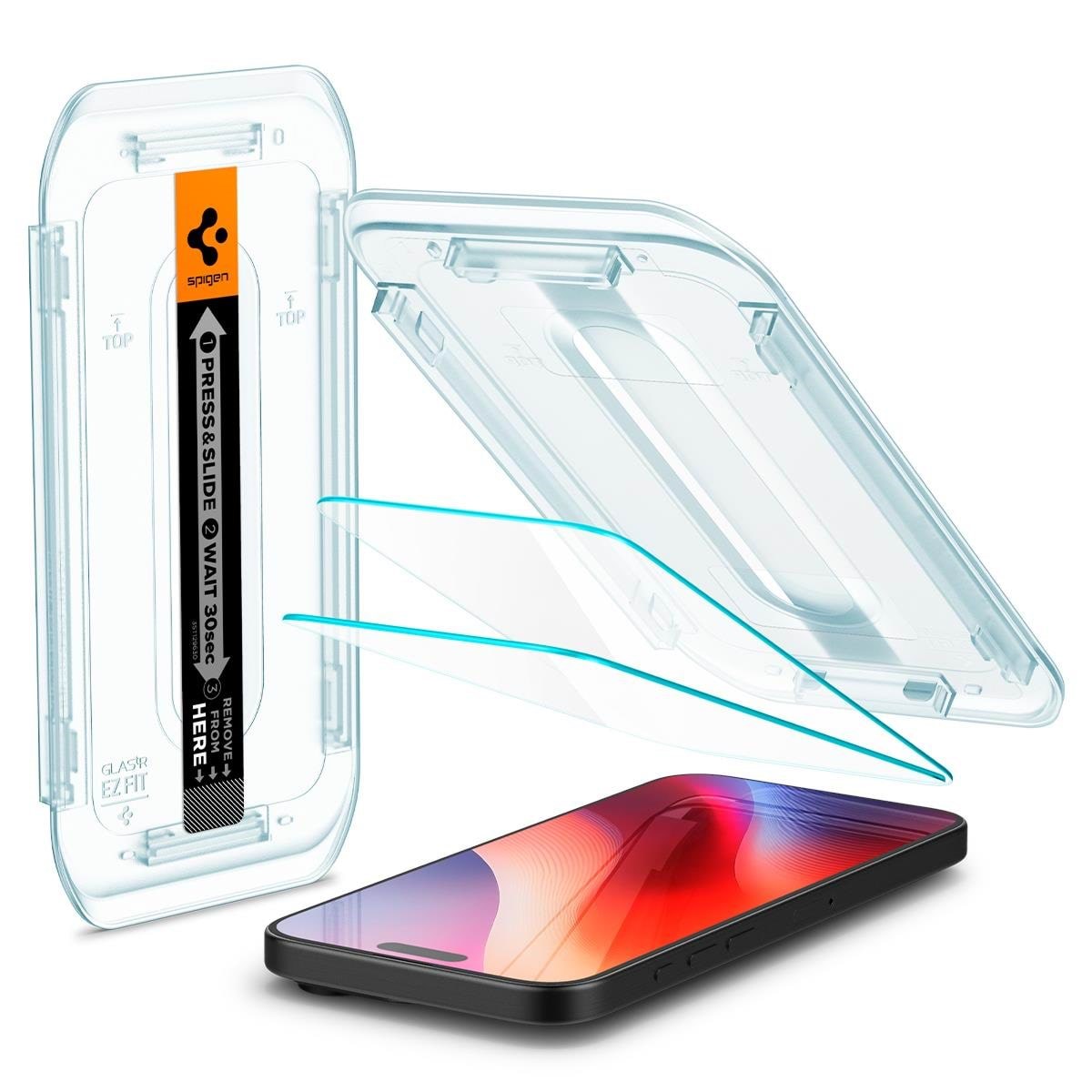 Spigen Glass tR EZ Fit 2 Pack - transparency -iPhone17 Pro Max/16 Pro Max Beskyttelsesglas AGL07907