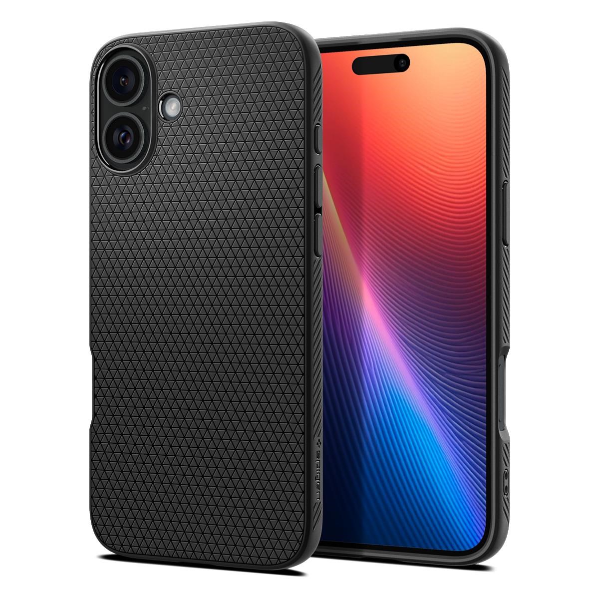 Spigen Liquid Air - matte black - iPhone 16 Mobilcover ACS08194