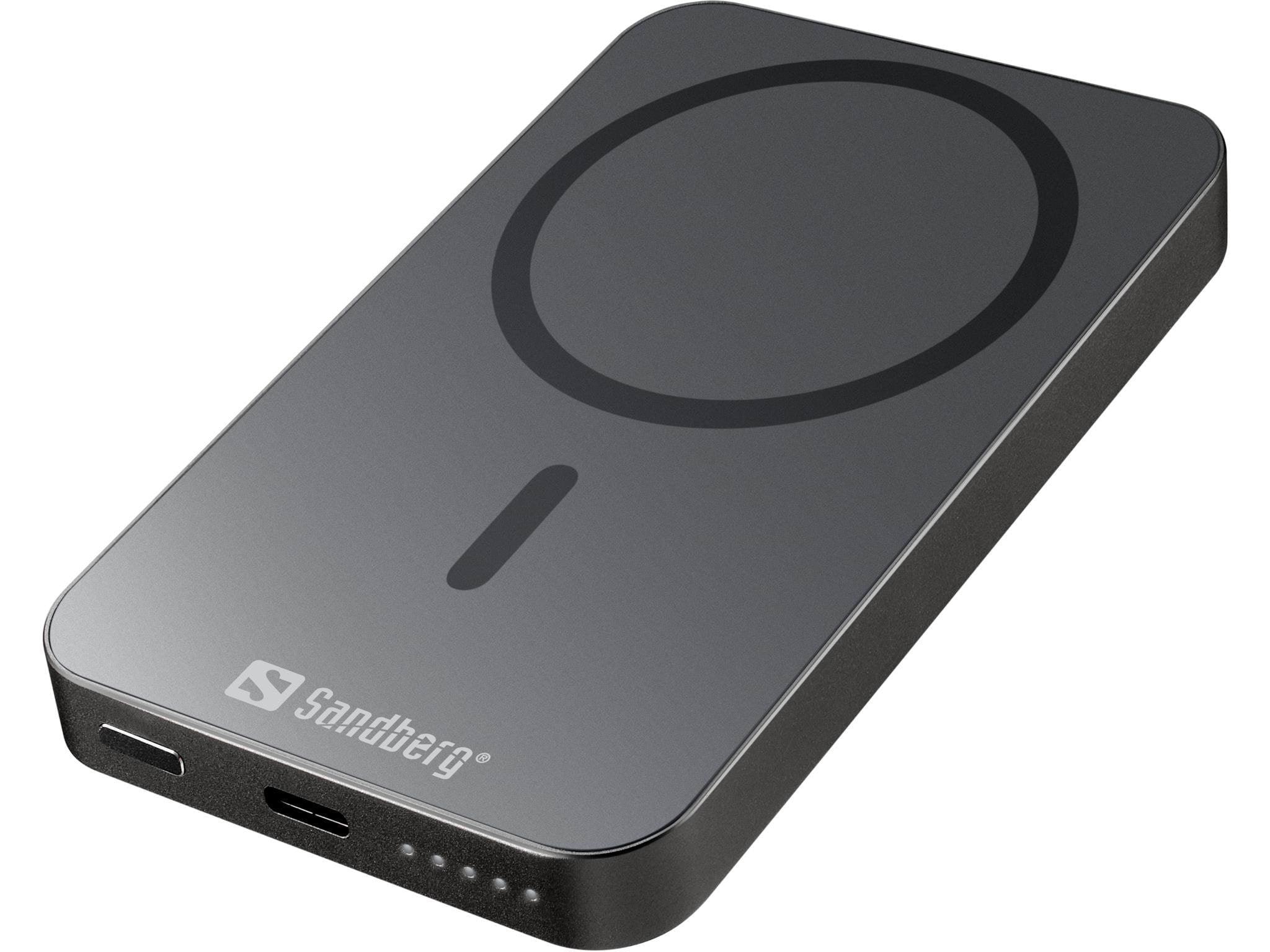 Sandberg Mag Wireless Powerbank 5000 ALU - 5000 mAh Powerbank Grå 420-96