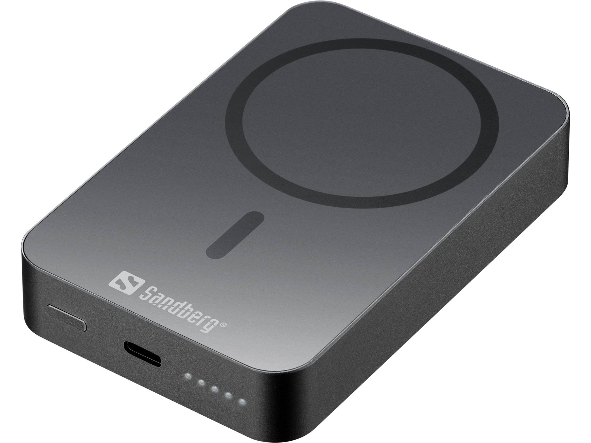 Sandberg Mag Wireless Powerbank 10000 mAh - 10000 mAh Powerbank Grå 420-97