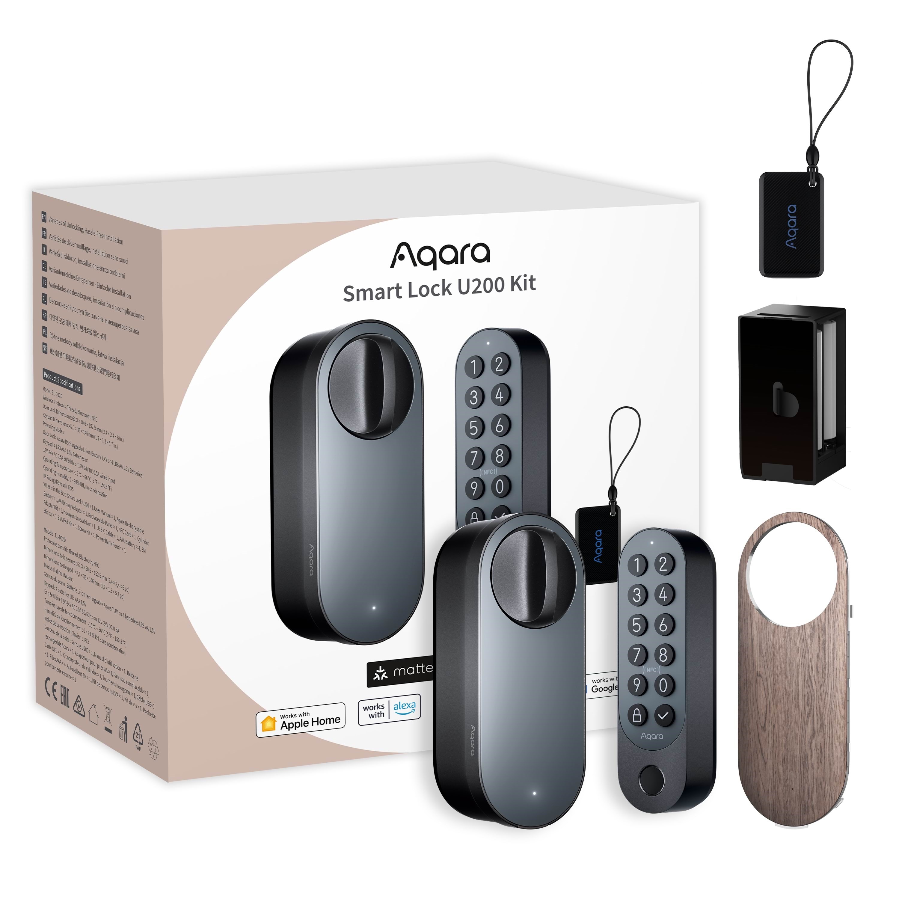Aqara Smart Lock U200 Kit Sort Smart Home EL-D02D-B