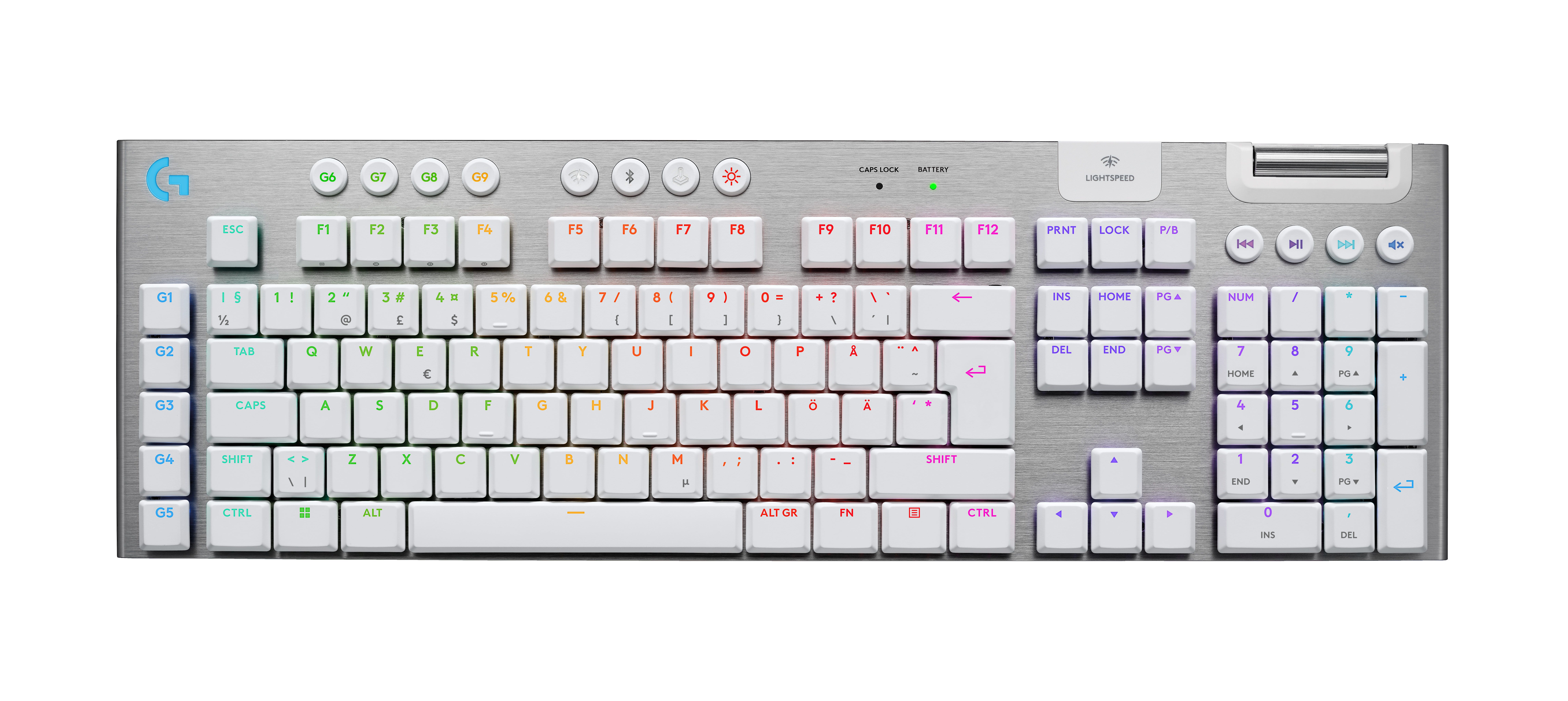 Logitech G915 X LIGHTSPEED - Tactile - 100% - Gaming Tastatur - Nordisk - Hvid