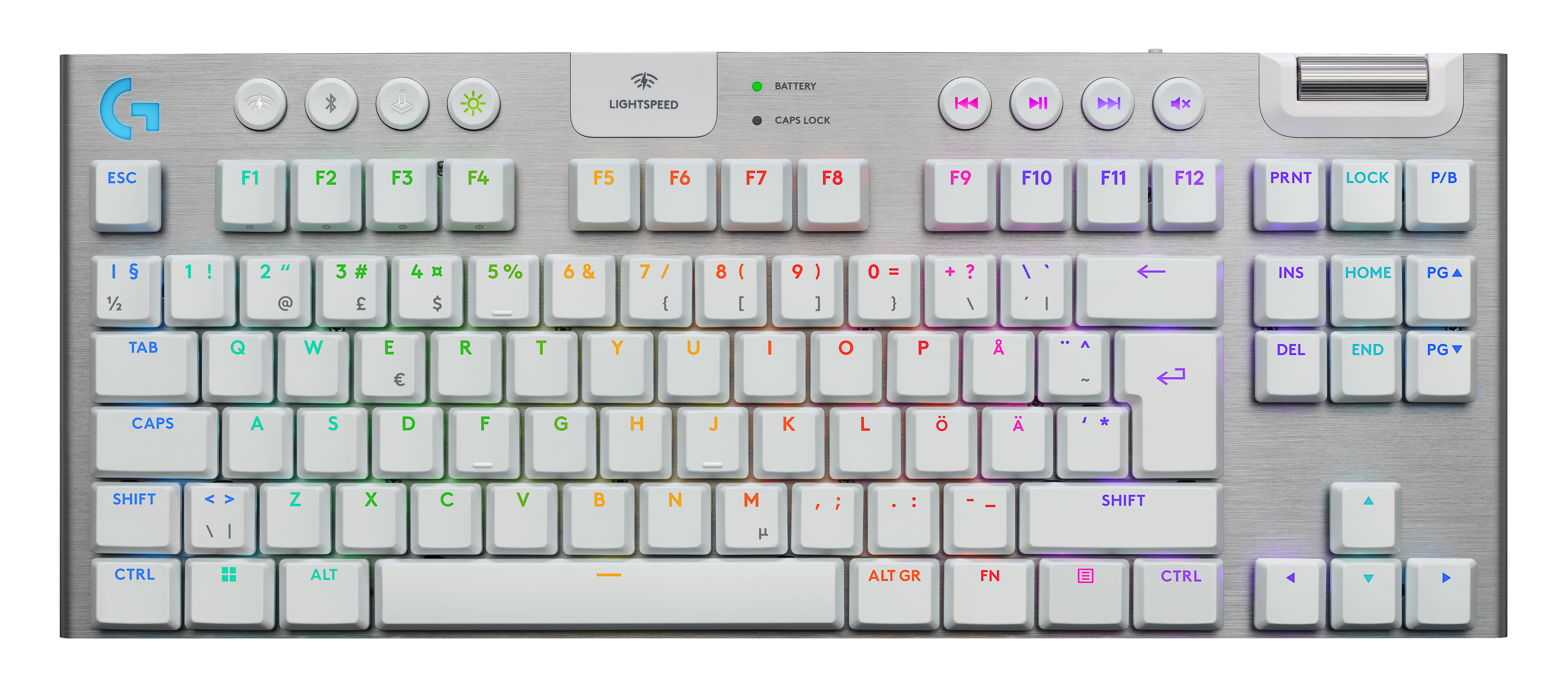 Logitech G915 X LIGHTSPEED TKL - Tactile - 80 % (TKL) - Gaming Tastatur - Uden Numpad - Nordisk - Hvid