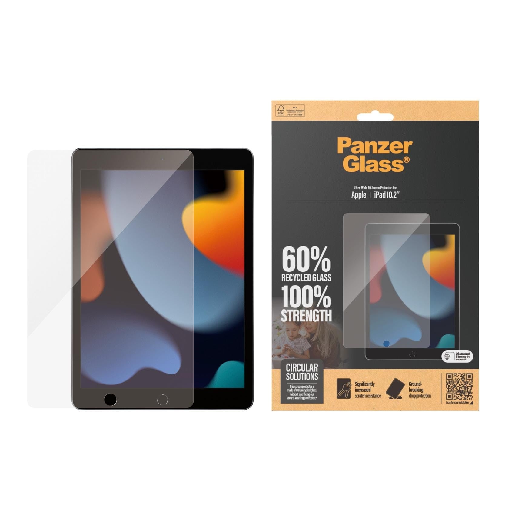PanzerGlass Screen Protector iPad 10.2'' (2019-2021) | Ultra-Wide Fit Tablet Tilbehør PANZER2841