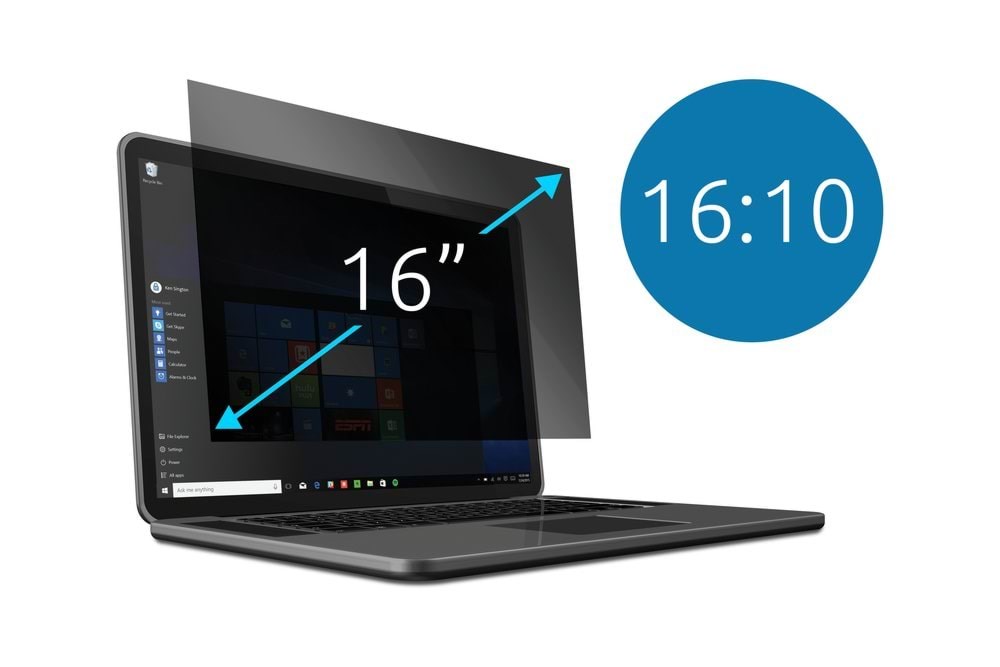 Kensington 16" (16:10) 2-vejs aftageligt skærmfilter til laptops Systemtilbehør 628662