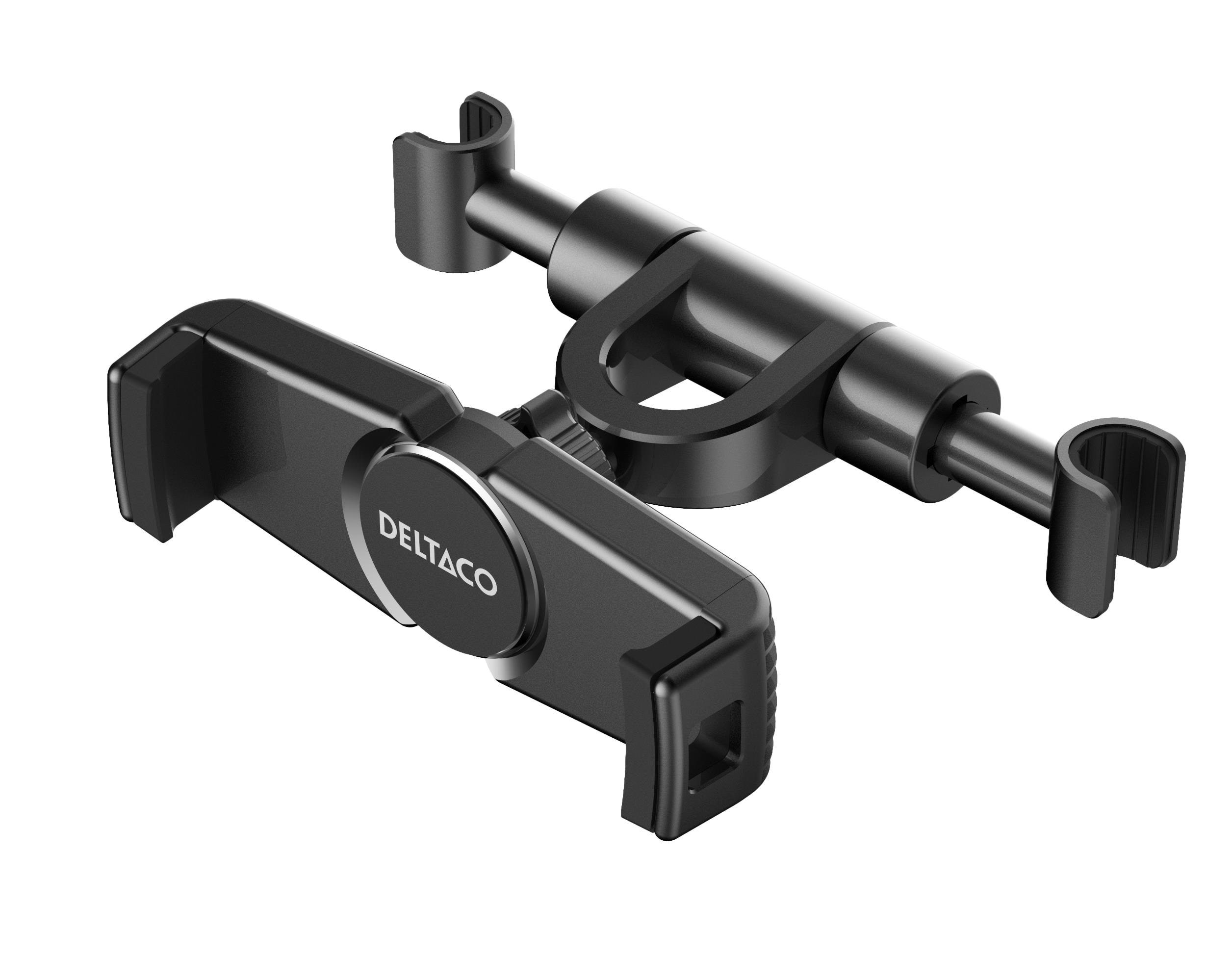 Deltaco Universal car headrest mount for mobile phones and tablets black Tablet Tilbehør ARM-C106
