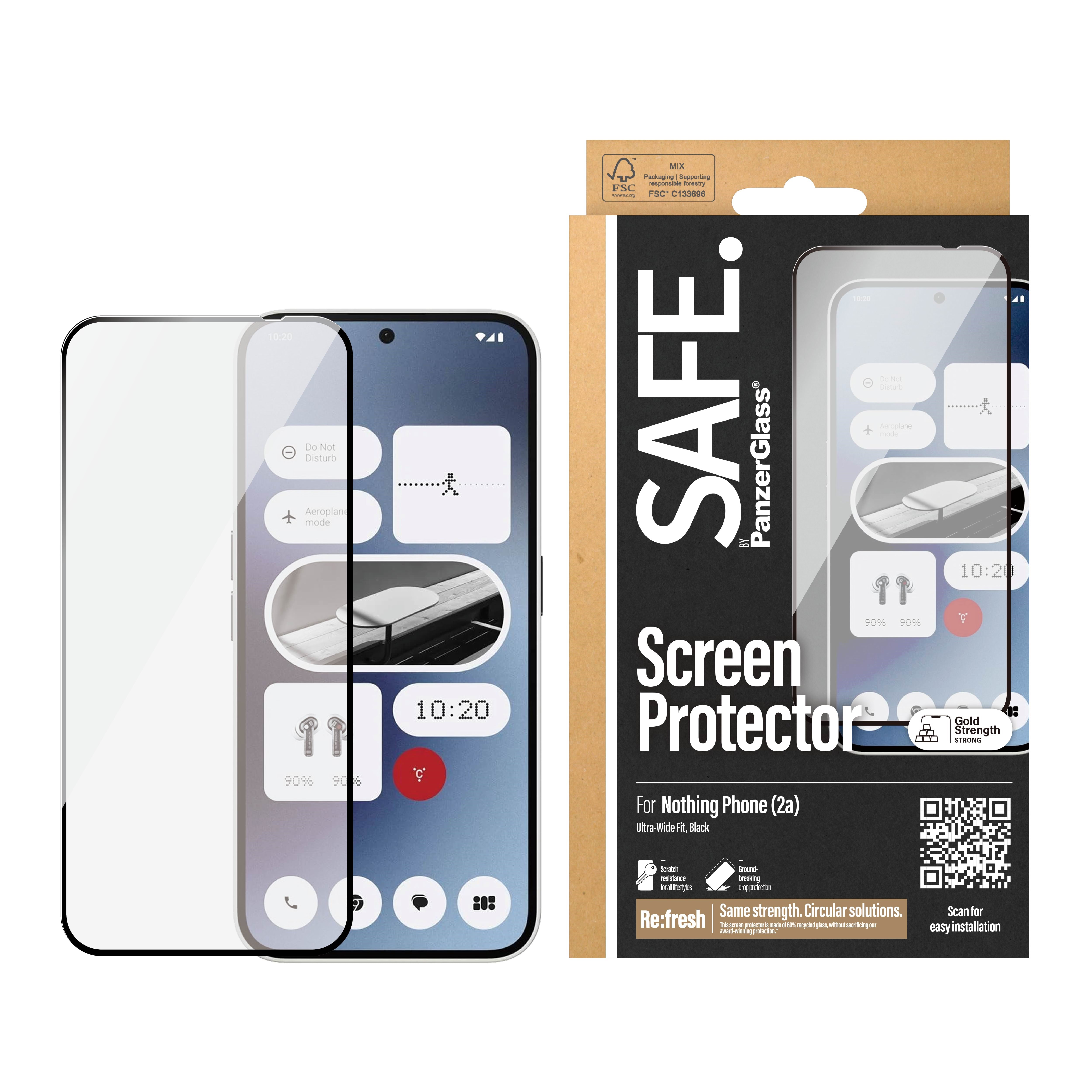 SAFE by PanzerGlass Screen Protector Nothing Phone 2a | Ultra-Wide Fit Beskyttelsesglas SAFE95793