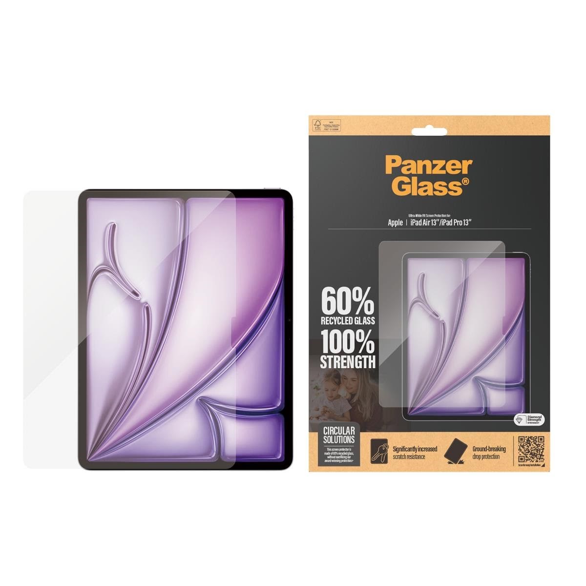 PanzerGlass Screen Protector iPad Air 13'' (2024-2026) | iPad Pro 13'' (2024-2025) | Ultra-Wide Fit