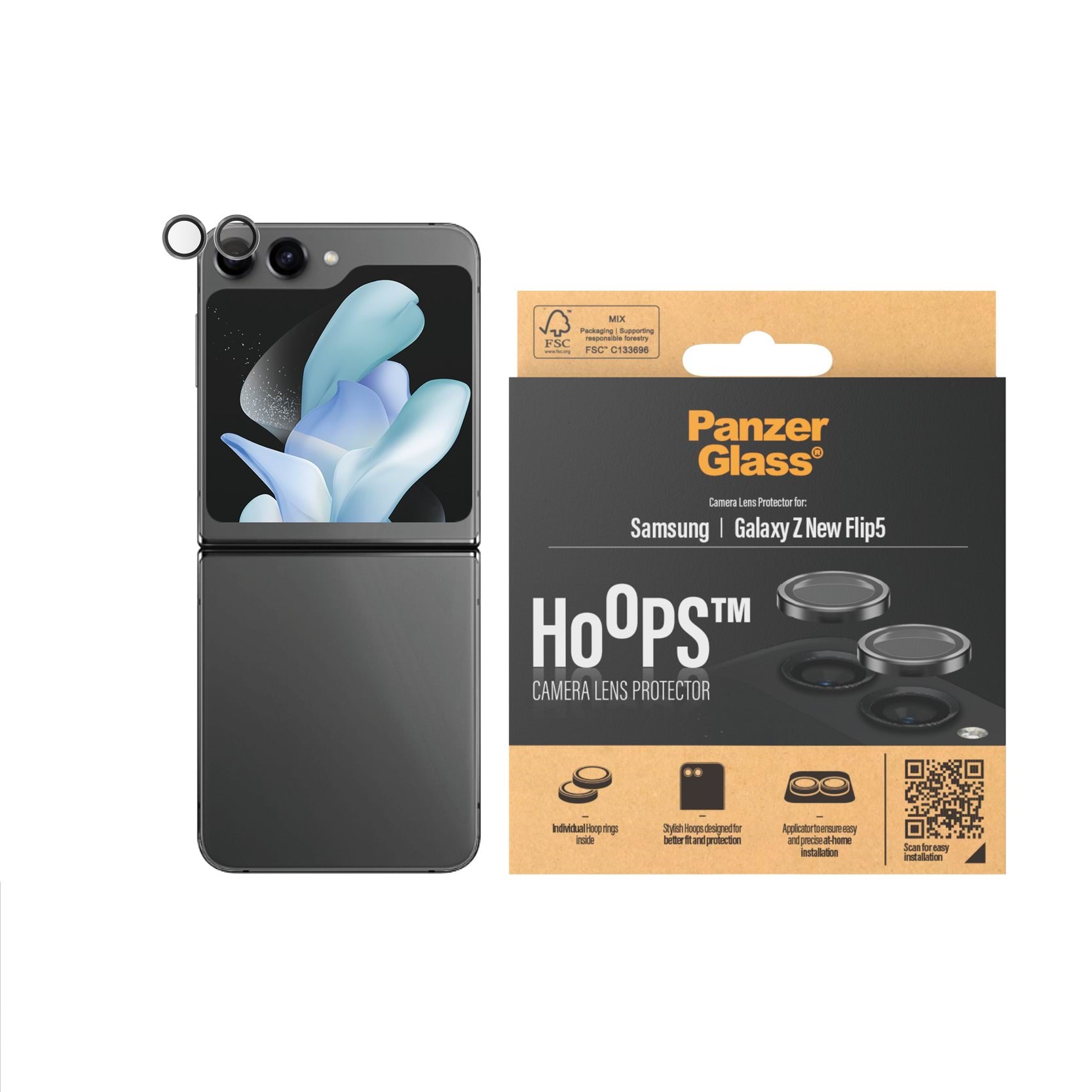 PanzerGlass Hoops Lens Protector Samsung Galaxy Z Flip6 Beskyttelsesglas PANZER7372