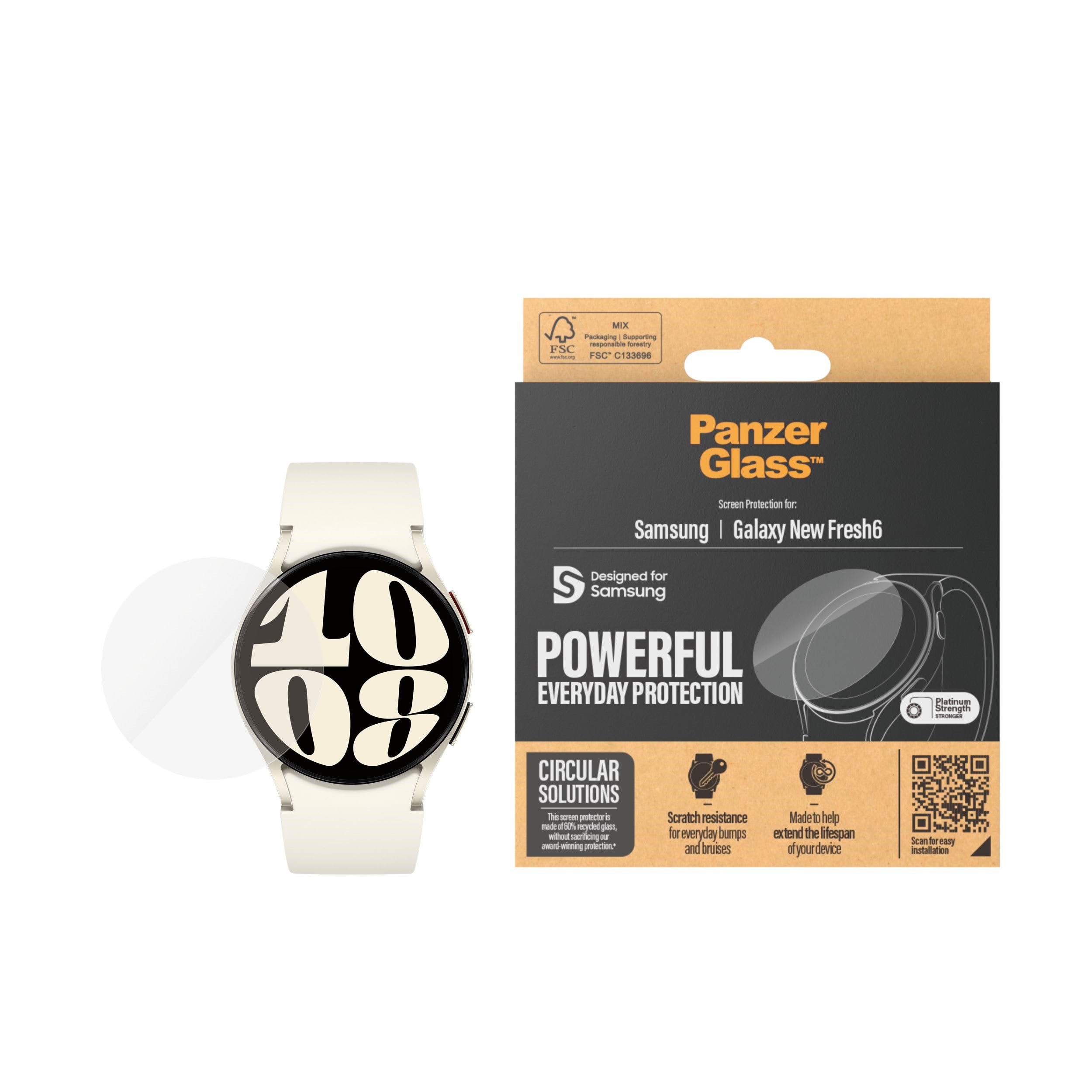 PanzerGlass Screen Protector Samsung Galaxy Watch8 44mm | Watch7 44mm | Ultra-Wide Fit Smartwatch Tilbehør PANZER3710