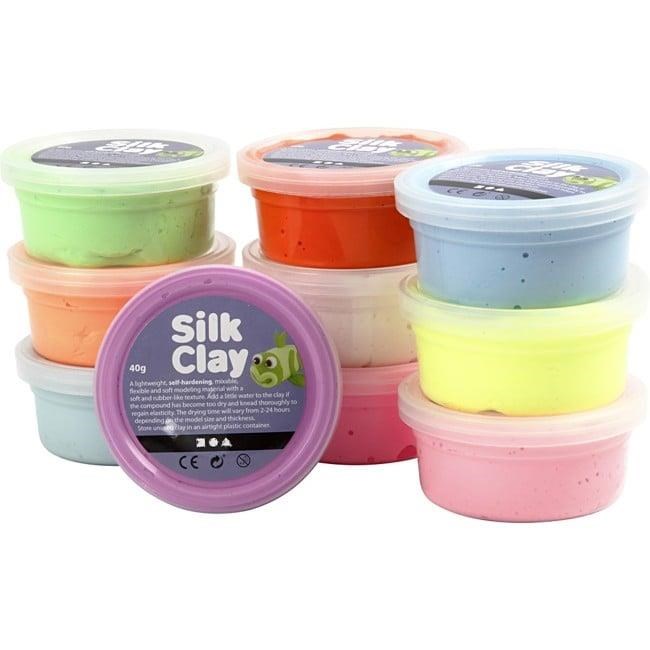 Creative Company Silk Clay - Basic Colours (10 × 40g) Kreativt Legetøj 79146