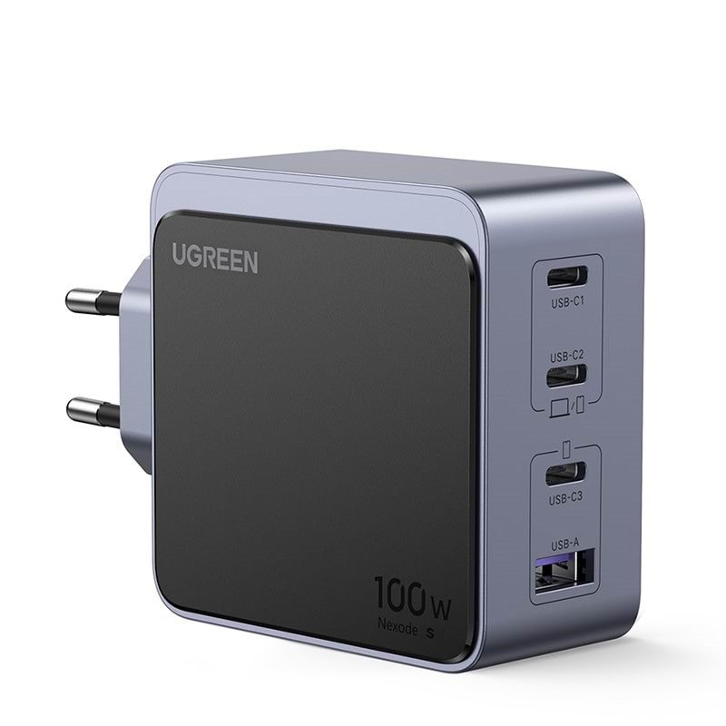 UGREEN Nexode S 100W 4-Port GaN PD Fast Charger (USB-A + 3x USB-C) Mobil Oplader 35043-UG