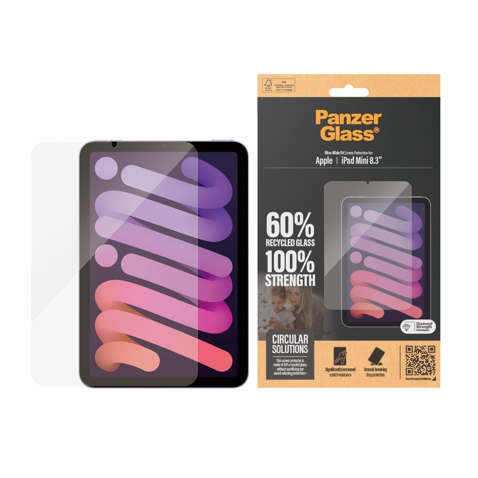 PanzerGlass Screen Protector iPad Mini 8.3'' (2021 2024) | Ultra-Wide Fit Tablet Tilbehør PANZER2842