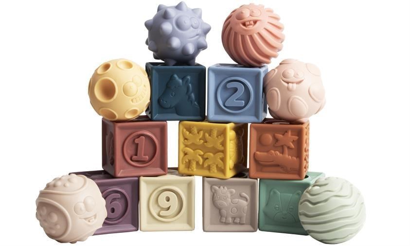 Magni Massage set with building blocks Babylegetøj 3648