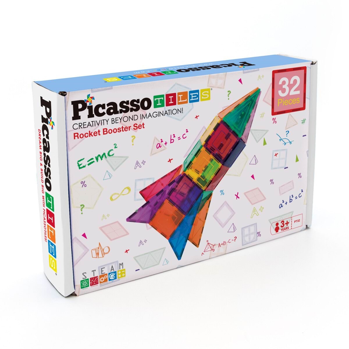 PicassoTiles Rocket Booster Magnetic Tiles set 32pcs Konstruktionslegetøj PT32