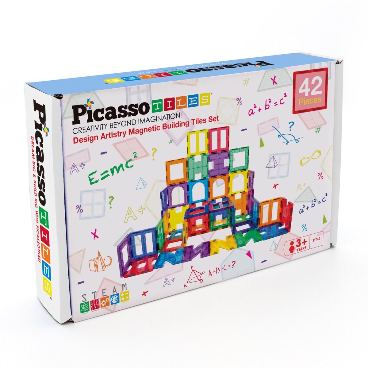 PicassoTiles Artistry Magnetic Tiles set 42pcs Konstruktionslegetøj PT42