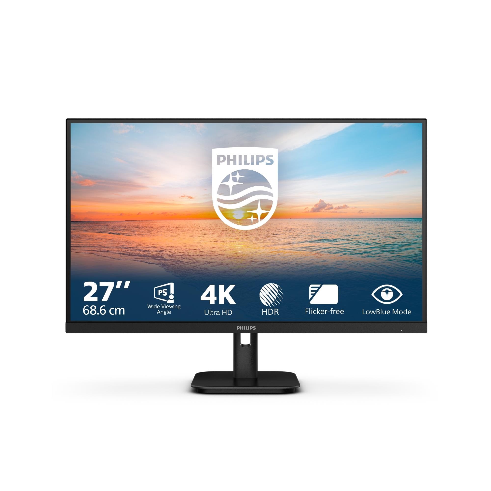 27" Philips 27E1N1800A - 1000 Series - 3840x2160 (4K) - 60Hz - IPS Computerskærm Black 27E1N1800A/00