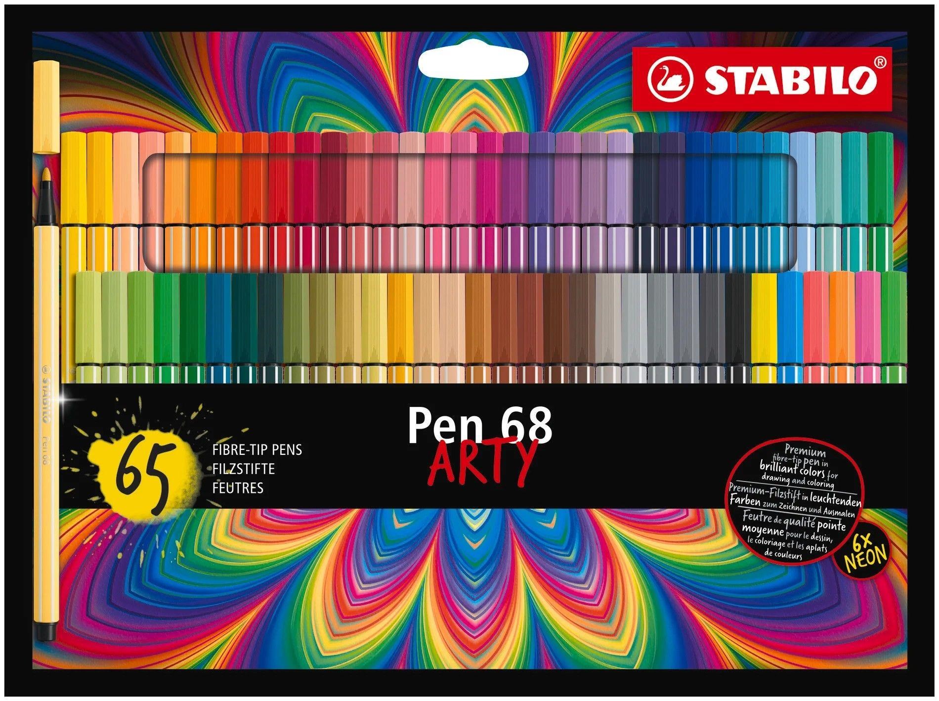STABILO - Pen 68 ARTY cardboard wallet of 65 colors Tegneværktøj 204074