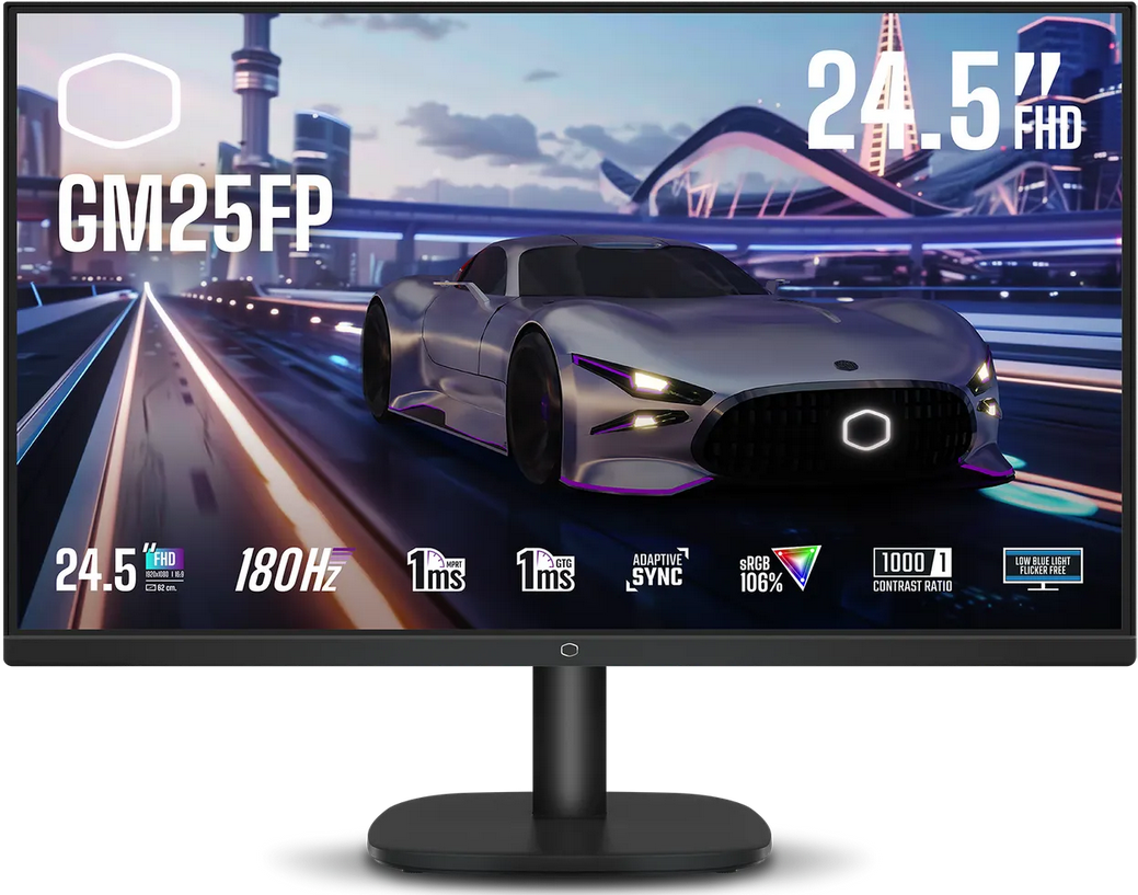 24,5" Cooler Master GM25FP - 1920x1080 - 180Hz - IPS Computerskærm Black CMI-GM25FP-EK