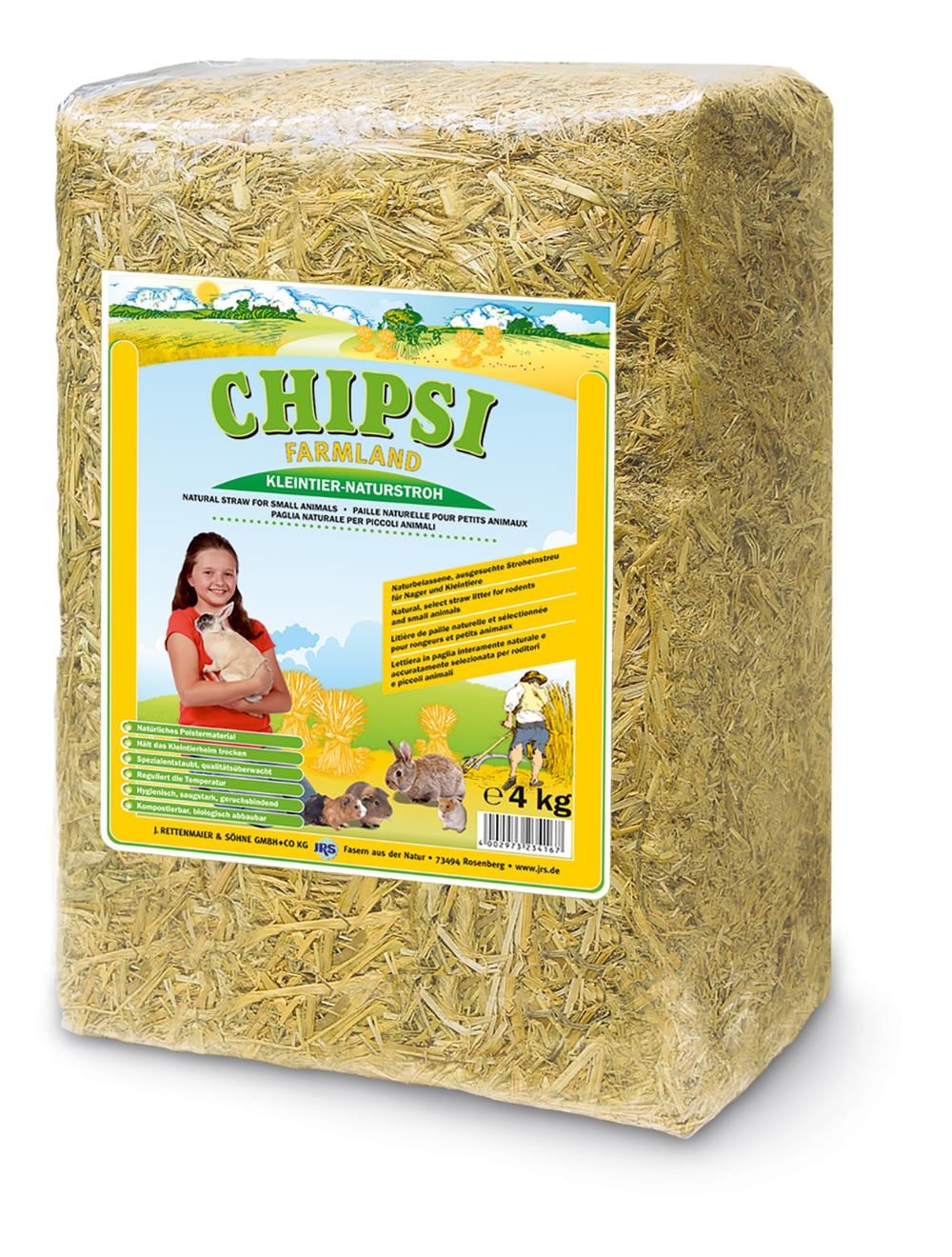Chipsi JRS Petcare - Farmland Bedding Straw 4kg Gnavere 400297323416