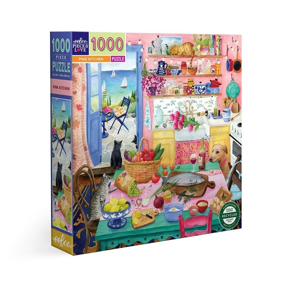 eeBoo Puzzle 1000 pcs - Pink Kitchen Puslespil EPZTPNK