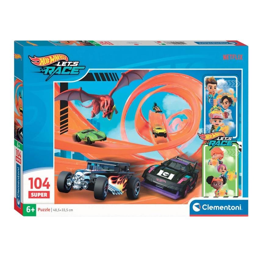 Clementoni Puslespil Hotwheels, 104 brikker 2D Puslespil Puslespil 25776