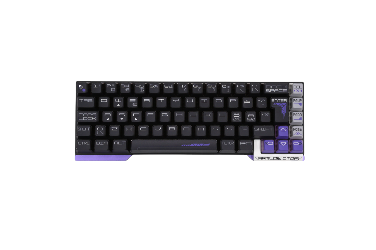 Varmilo VYU68 Victory 65% TKL RGB LED PBT/Hot-Swap/Gateron X Hall Effect - Gaming Tastatur - Nordisk - Lilla