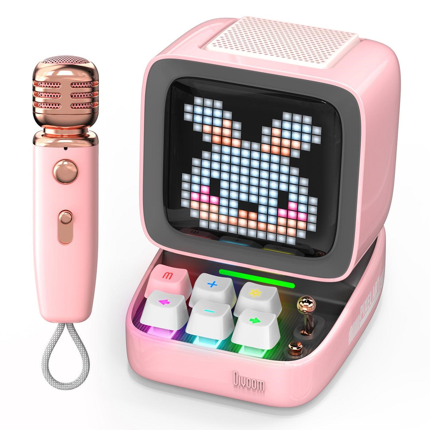 Divoom Ditoo-Mic Mini Karaoke Machine Pixel Art Bluetooth Speaker - Pink Baerbare Fest Hoejtalere 6958444603858
