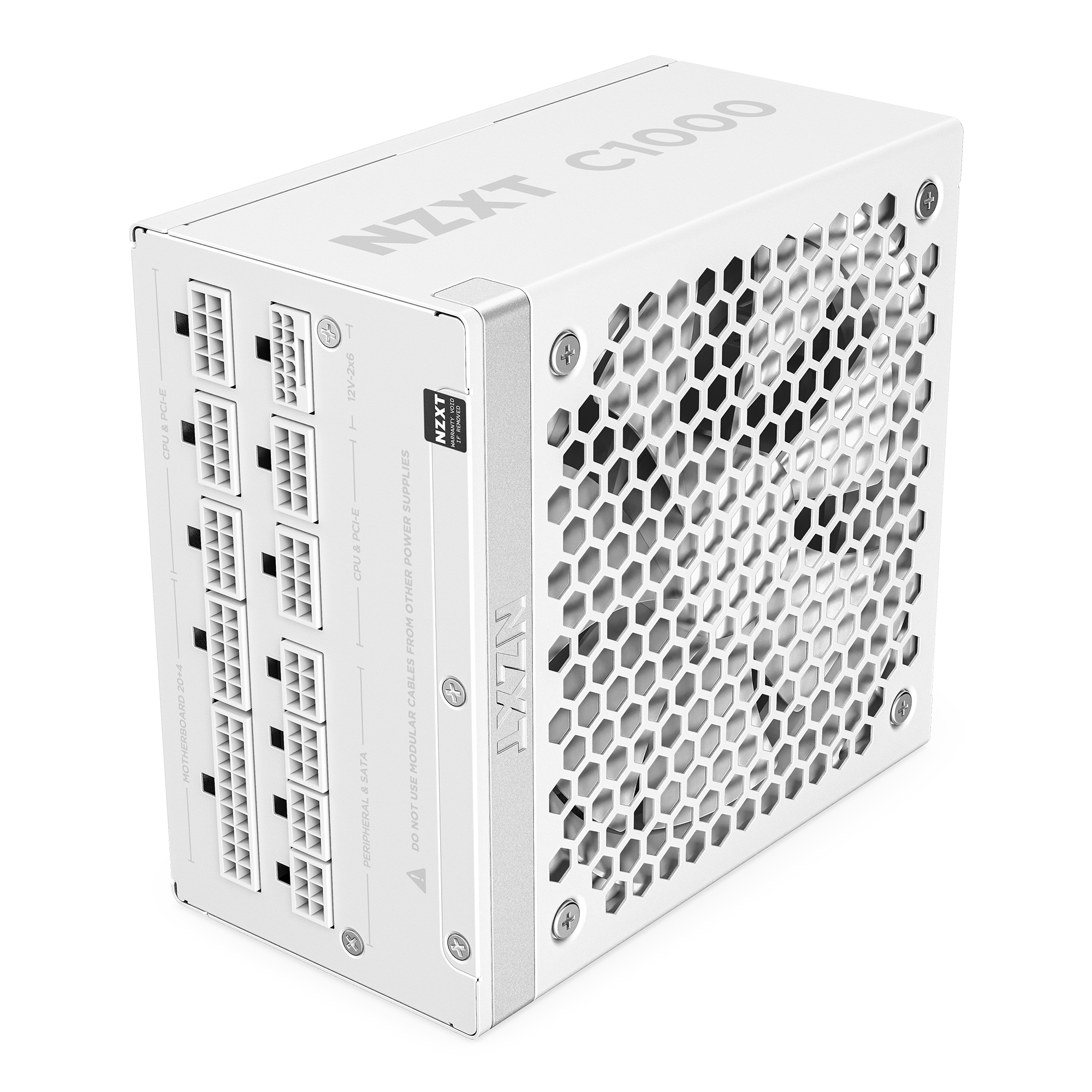 NZXT C-Series C1000 (2024) White Strømforsyning - 1000 Watt - 135 mm - ATX 3.1 - 80 Plus Gold certified
