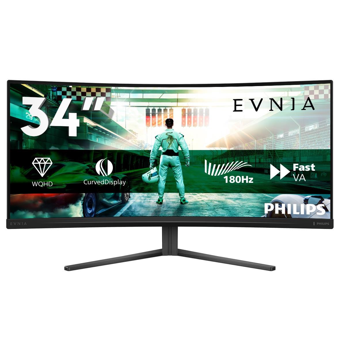 34" Philips Evnia 3000 - 3440x1440 (UWQHD) - 180Hz - VA Computerskærm Black 34M2C3500L/00