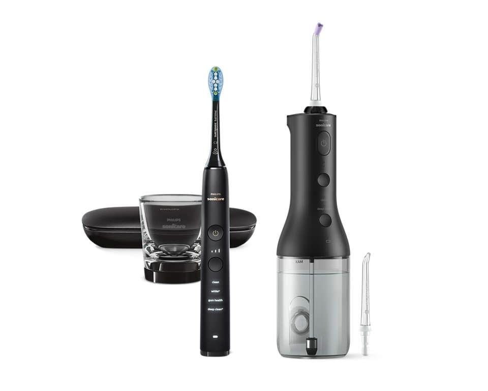 Philips Eltandbørste Sonicare DiamondClean 9000 HX3886/43 - Mundskyllevandapparat - Sort El Tandbørste
