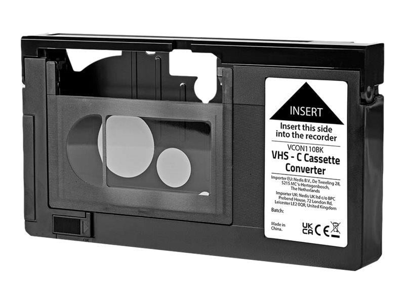 Nedis VCON110BK - video cassette adapter (VHS-C to VHS) Kabel Organisering Sort