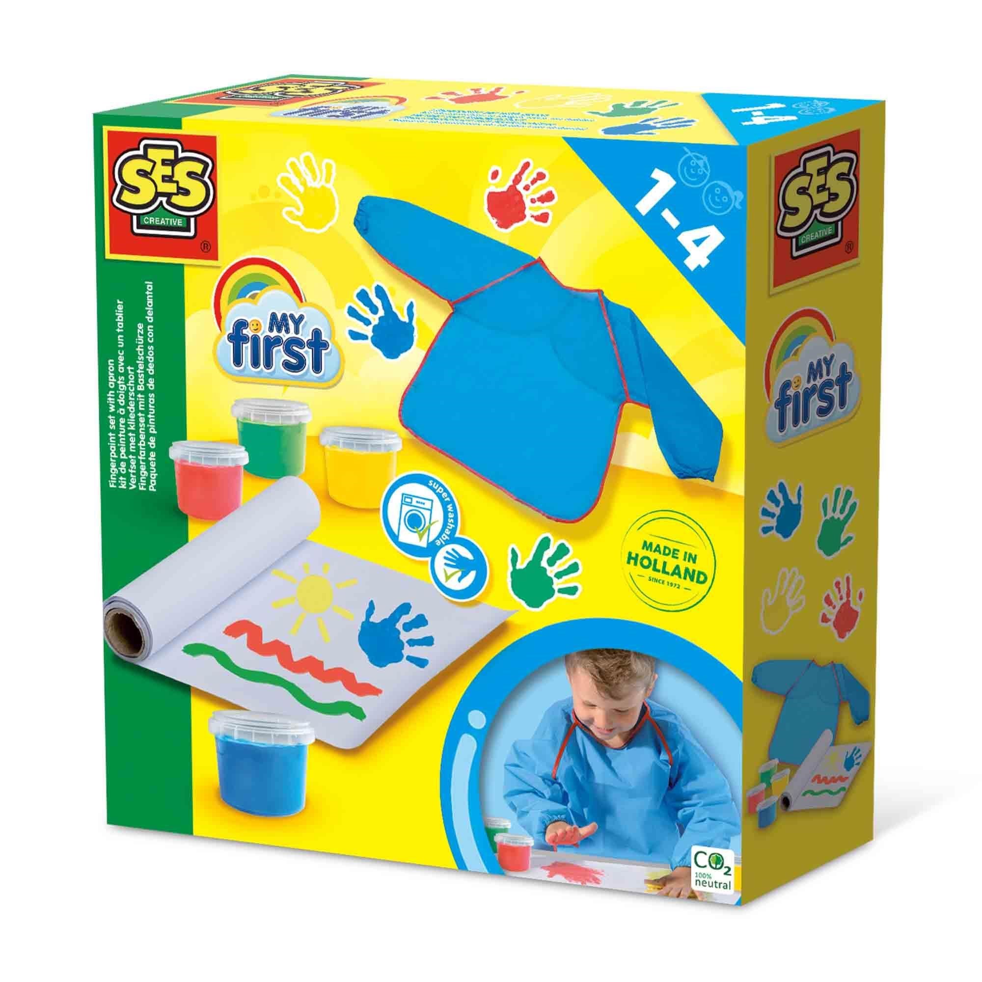 SES Creative My First - Fingerpaint set with Apron Babylegetøj 14449