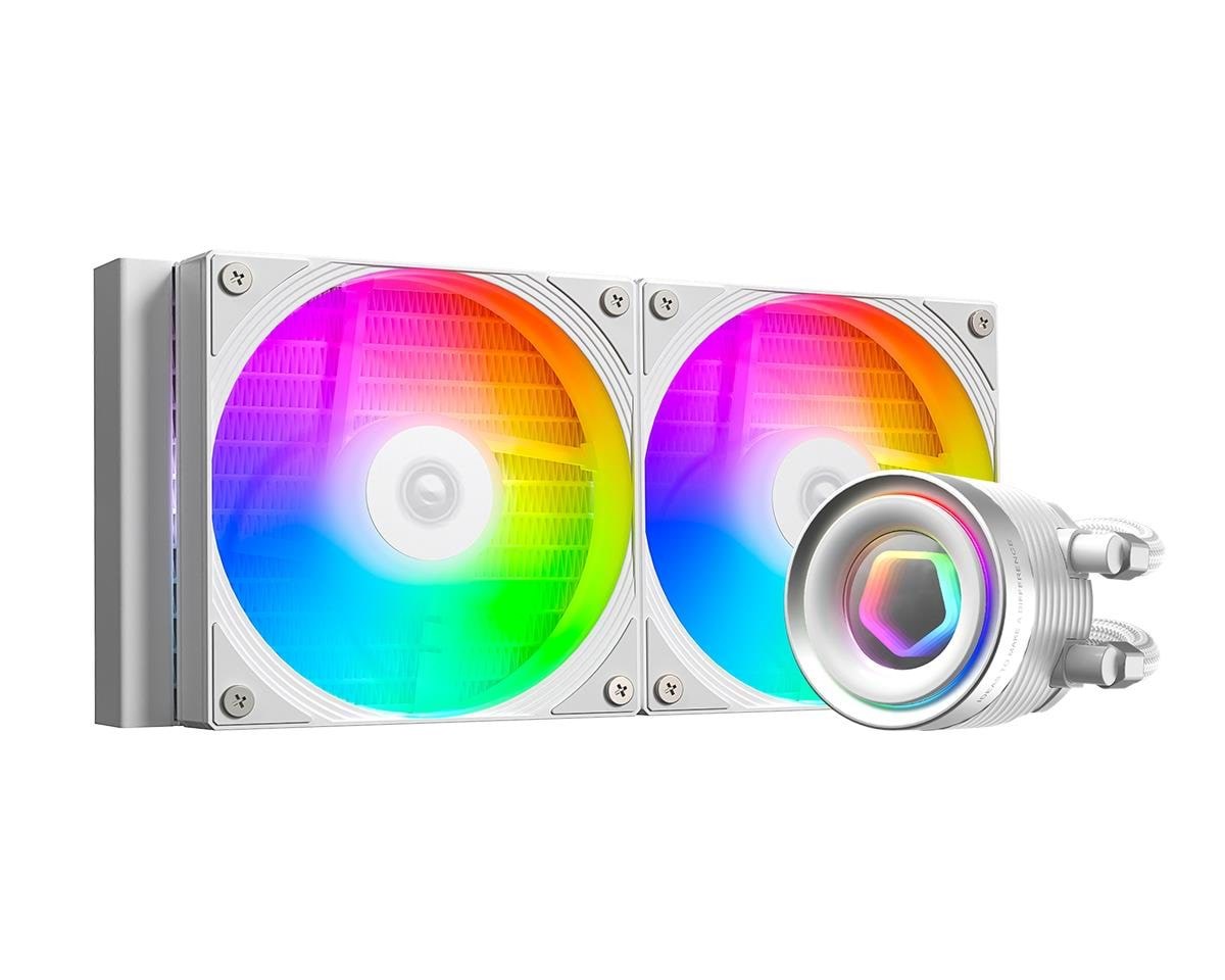 ID-Cooling FX240 INF WHITE - CPU Vandkøling - Max 27 dBA Cpu Køler Hvid med RGB