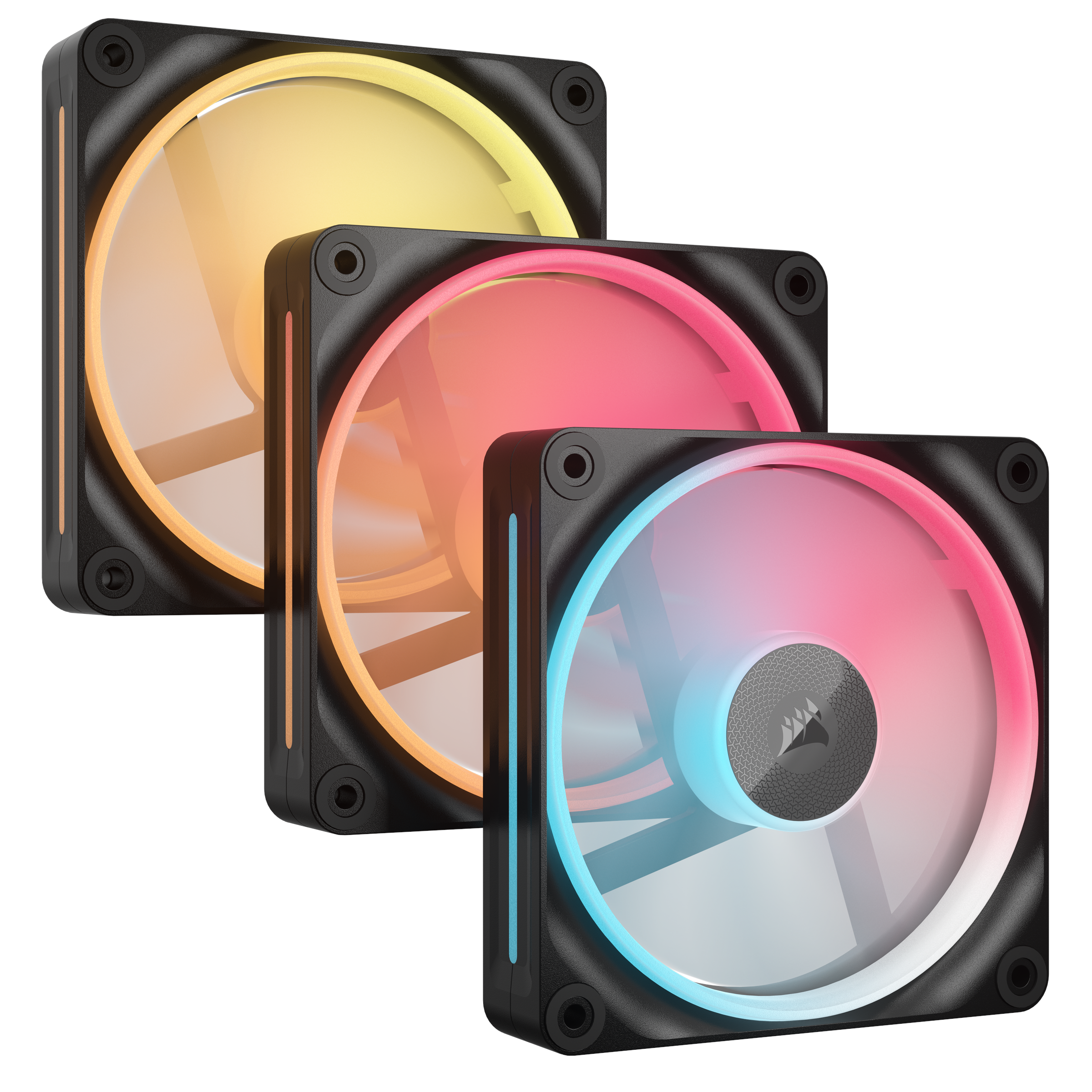 Corsair iCUE LINK LX120-R 3-pack - Kabinet køler - 120mm - Sort med RGB LED lys - 37 dBA