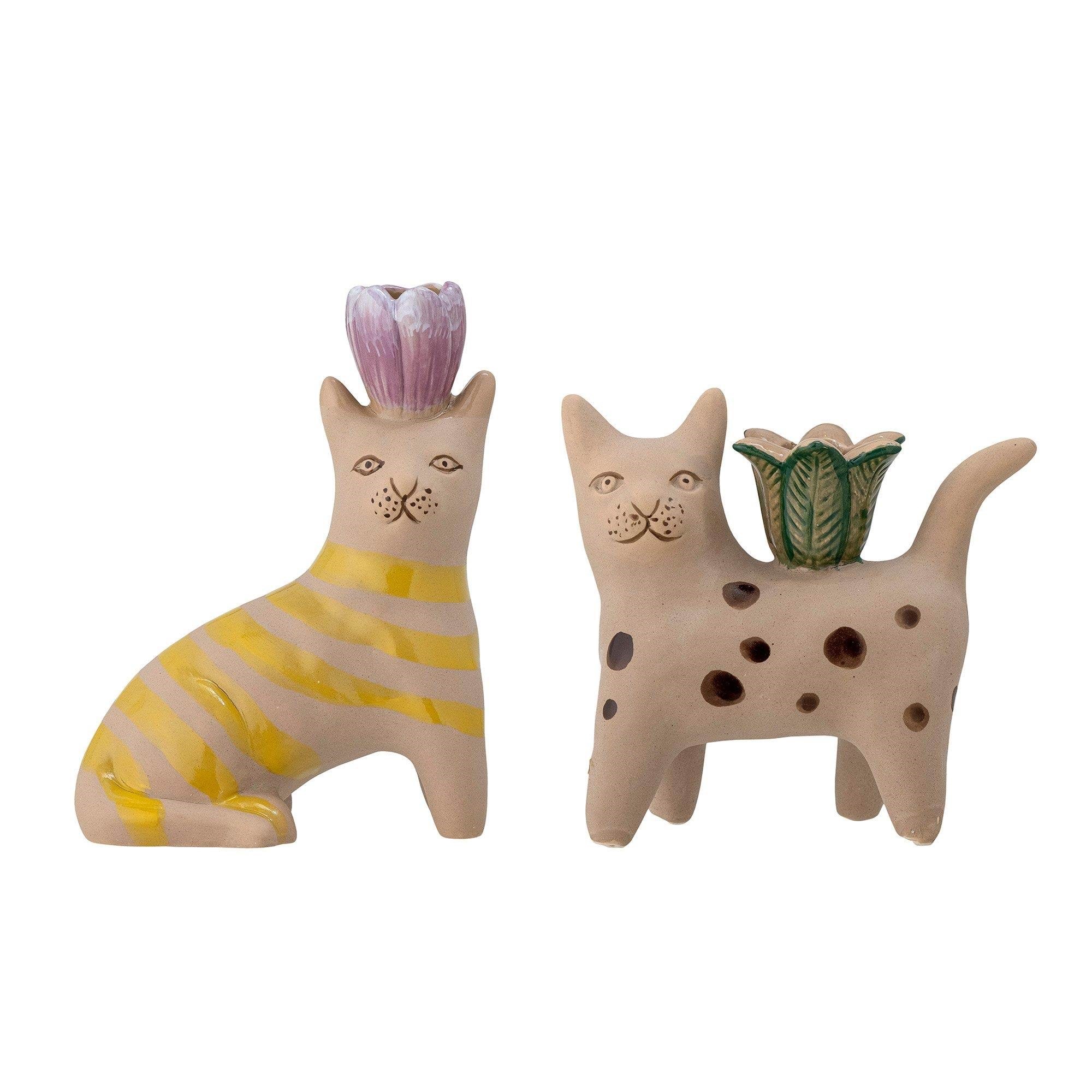 Bloomingville - Set of 2 - Mamie Cat Candlestick (82058194) Boligindretning