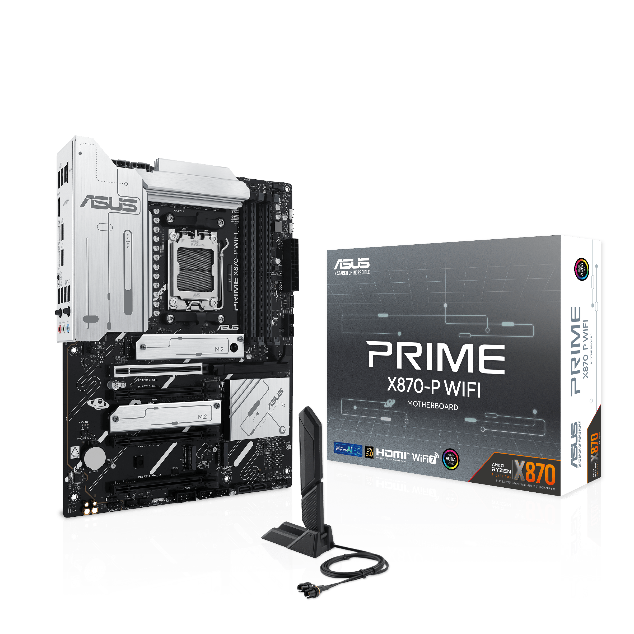 ASUS PRIME X870-P WIFI Bundkort - AMD X870 - AMD AM5 - DDR5 RAM - ATX Bundkort 90MB1IS0-M0EAY0