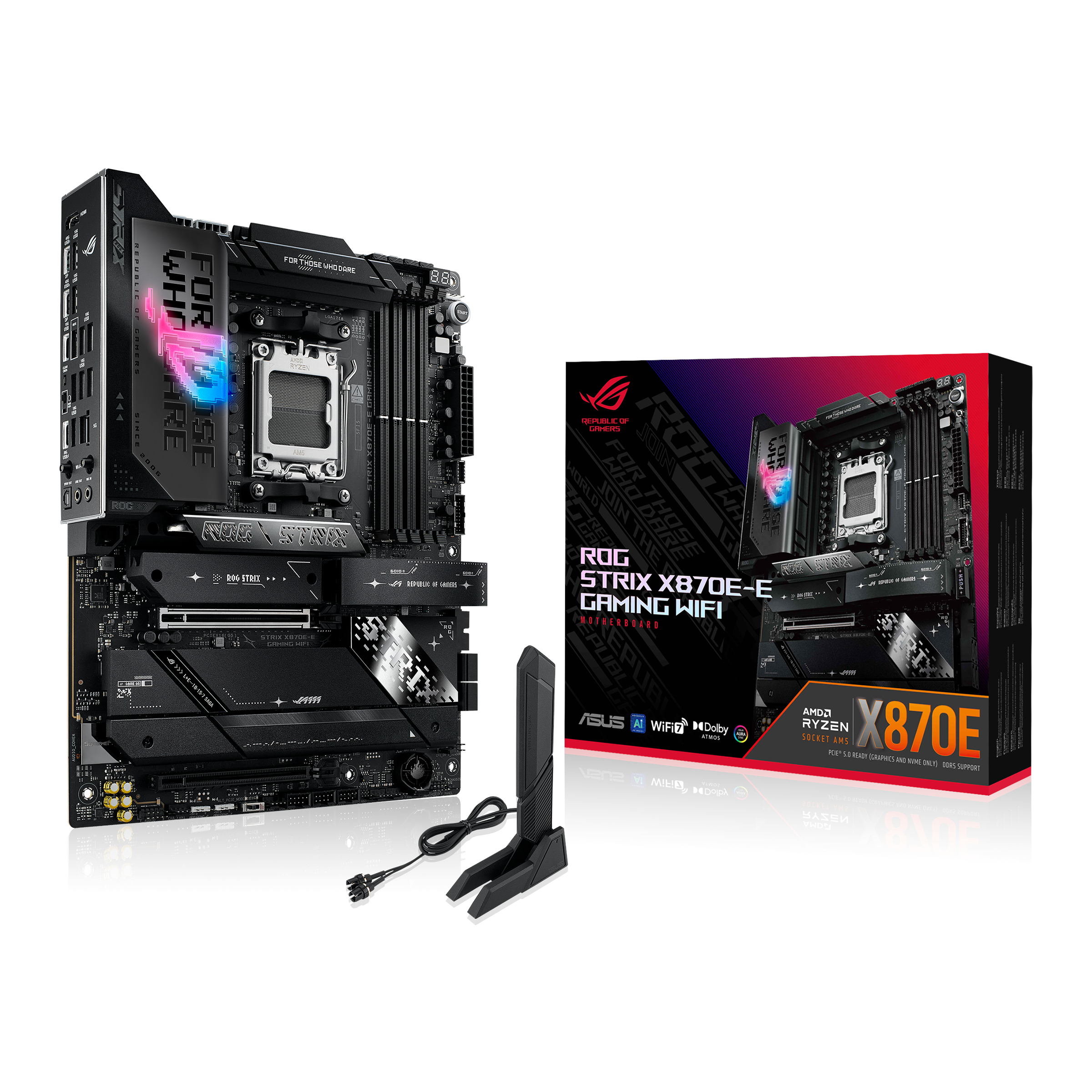ASUS ROG STRIX X870E-E GAMING WIFI Bundkort - AMD X870E - AMD AM5 - DDR5 RAM - ATX Bundkort 90MB1IB0-M0EAY0