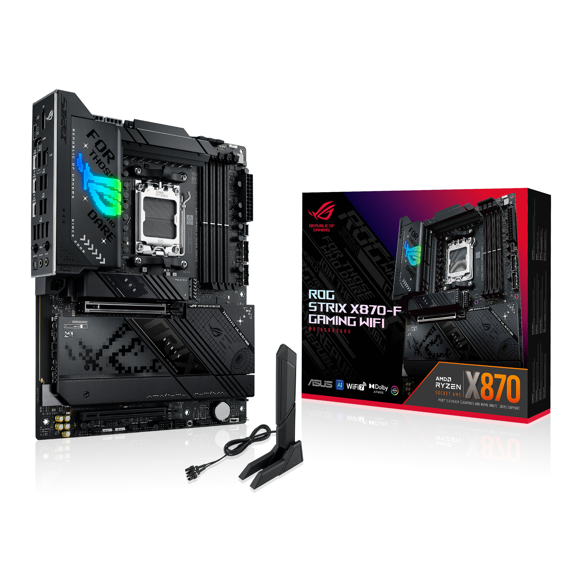 ASUS ROG STRIX X870-F GAMING WIFI Bundkort - AMD X870 - AMD AM5 - DDR5 RAM - ATX